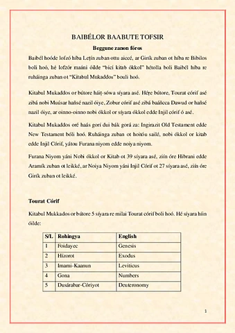 Baibel or Baabute tofsir